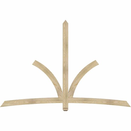Ekena Millwork Davenport Rough Sawn Timber Gable Bracket, Douglas Fir, 96"W x 64"H x 2"D x 4"F, 16/12 Pitch GBW096X64X0204DAV00RDF